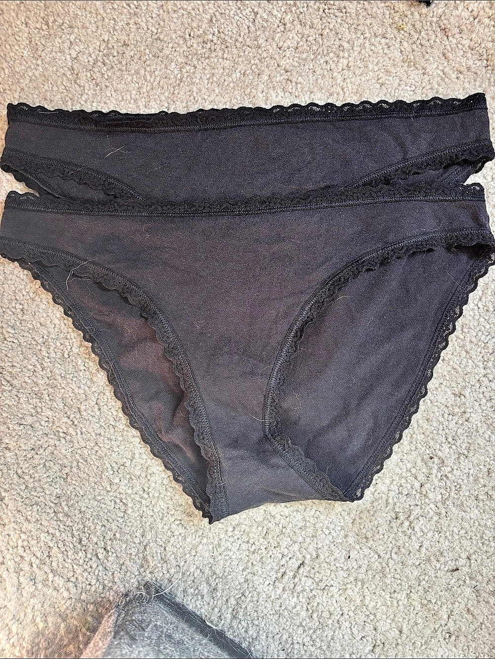 Black Lace Trim Panties Used